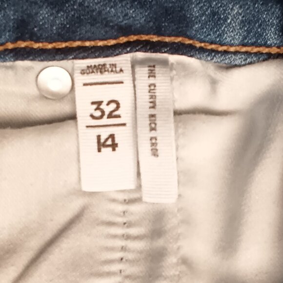 Loft Jeans Size 32/14 The Curvy Kick Crop High Rise Medium Wash - Picture 6 of 10